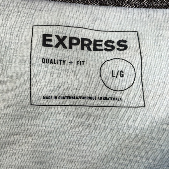 Express Mens Polo Shirt L Light Blue Short Sleeves 3-Button Closure 100% Cotton - Picture 11 of 16